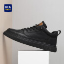 海澜之家HLA男鞋休闲皮鞋子男士板鞋运动鞋HAAXXM4AB70302 黑色42