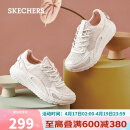 斯凯奇（Skechers）女运动鞋简约厚底缓震百搭休闲鞋117224 白色/浅粉红色/WLPK 37 