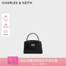 CHARLES&KEITH鳄鱼纹凯莉包手提斜挎包婚包包女包生日礼物CK2-50270880-1 Black黑色 S