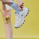 斯凯奇（Skechers）女鞋小白熊女士休闲鞋子厚底增高百搭运动软底老爹鞋女99999863 白色/海军蓝色/WNV 37