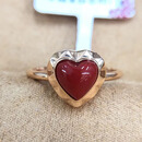 兆浤日本珊瑚 心形18k戒指 