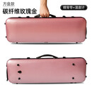 米囹碳纤维小提琴盒超轻琴包轻便双肩儿童中提琴小提琴琴盒包盒子 碳纹玫瑰金4/4-方 密码锁+琴谱包