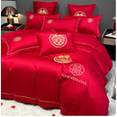 四件套结婚 婚庆红色婚房喜被床单被套被单婚礼欧式大红色 永恒之恋 2.0m床【床单款四件套】适合220x240cm被