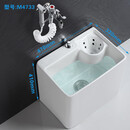 关牧大号陶瓷拖把池侧排家用卫生间地排拖布带沥水篮墩布水槽地拖桶盆 M2+台控下水器+喷枪龙头