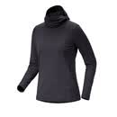 始祖鸟（ARC'TERYX）RHO HOODY 舒适透气速干 女子 内层长袖上衣 连帽套头衫 黑色/Black L