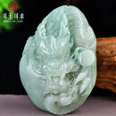 可玉可求孤品翡翠龙牌手把件男士 冰油绿色生肖龙玉把件 玉石把玩件 款五K2906x