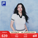 FILA 斐乐韩素希同款女子编织衫2025夏季新款网球修身翻领短袖上衣 玉石白-WT M 165/84A/M