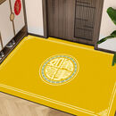 彩蝶凌中式入户门地垫硅藻泥门口垫子进门脚垫防滑喜庆玄关方形红绿黄色 万事如意（黄色） 60x90cm【硅藻泥耐磨防滑】