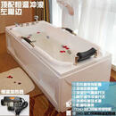 九牧新款包邮亚克力小浴缸豪华冲浪按摩恒温加热独立式浴盆欧式家用浴池 顶配冲浪恒温左裙  1.7M