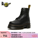 马丁（DR.MARTENS）春夏Audrick 8i Boot 软皮黑色车轮底女款8孔马丁靴 黑色 38