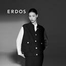 ERDOS 春夏廓形宽肩无袖时髦帅气棒球领时尚休闲女马甲外套 黑 L 165/88A