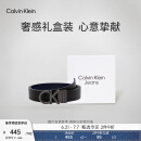 Calvin Klein Jeans男士商务休闲双面用ck字母金属扣孔腰带节日礼物HC593H36 002-磨砂黑 90cm