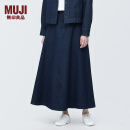 无印良品（MUJI） 女式 木棉混牛仔 宽摆 轻便长裙 长半身裙女款牛仔裙 早春新品 深藏青色 M (160/66A)