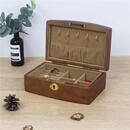 祥隆木2023年复古首饰盒高档轻奢精致手饰品首饰收纳盒木制欧式高级感 实木带锁 胡桃木色