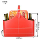 惠翔收纳篮皮革礼篮手提篮水果红酒礼品篮子健身房私教专用大号工具篮 红色0113大号