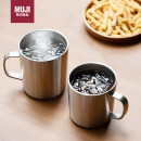 无印良品（MUJI）不锈钢双层马克杯 大容量男女办公学生水杯茶杯咖啡杯 银色 490ml