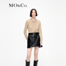 MO&Co.2023冬新品100%山羊绒圆领短款针织开衫美拉德MBC4CART03 驼杏色 L/170