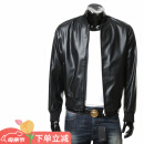 ARMANI/阿玛尼 AX 男士时尚简约棒球领皮衣夹克外套 XM001241 AF14863 黑色 UC001 L