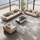 郎海真皮办公室沙发茶几组合商务老板会客接待简约现代休闲沙发三人位 进口真皮（颜色留言备注） 单人+双人+四人