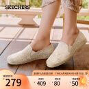 斯凯奇（Skechers）春夏款女渔夫鞋新中式蕾丝平底鞋时尚通勤浅口单鞋113025-NAT
