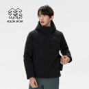 KOLON SPORT/可隆轻量羽绒服 男子户外运动防水防风可拆卸保暖连帽鹅绒服 LHDJ4WNT35-BK 黑色 L (175/96A)
