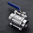 Q11F-64P304不锈钢三片式丝扣内螺纹球阀3PC高压阀门4分 6分DN15 201 DN50(2寸) 三片式内螺纹