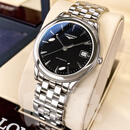 【二手99新】浪琴LONGINES军旗系列瑞表男表 全自动手表男士机械表薄真钻瑞士腕表瑞表回收 单表 35.6mm黑盘条刻L4.774.4.52.6