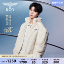 BOY LONDON【奶酪陷阱】秋冬情侣款短外套潮牌仿毛绒夹克N23007 白色 M