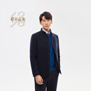 鄂尔多斯1980抗静电防泼水纯羊绒质感商务男西服外套701 1980蓝 XL 180/100A