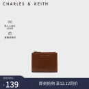 CHARLES&KEITH质感纯色包包女包多卡位短款钱包女士CK6-10680907 Chocolate巧克力色 XXS