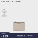 CHARLES&KEITH质感纯色包包女包多卡位短款钱包女士CK6-10680907 Ivory象牙色 XXS