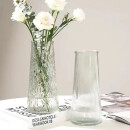 南暖简约玻璃花瓶桌面插花水养干花花瓶ins风高颜值客厅摆件 水波纹花瓶1个