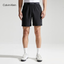 Calvin Klein【速干】运动夏季男松紧提花ck跑步健身训练运动短裤4MS4S835 001-太空黑 M