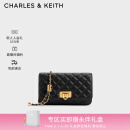 CHARLES&KEITH经典菱格链条小方单肩斜挎包包女包生日礼物送女友CK2-70160131 Black黑色 S