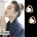 宝曼丹 BORMENDAM猫眼石几何三角形耳钉女高级感轻奢小众气质时尚百搭耳环宝石耳饰 耳针款