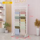 游复吟丝巾展示架 花束丝带包装纸收纳陈列架落地双面围巾展示架丝巾架 45*40*175白色