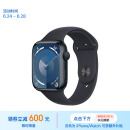 Apple/苹果 Watch Series 9 智能手表GPS款45毫米午夜色铝金属表壳 午夜色运动型表带M/L MR9A3CH/A