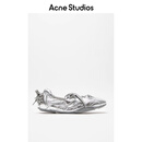 Acne Studios [3期免息]女士 银色复古芭蕾绑带皮鞋休闲鞋平底鞋 银色/灰色 36
