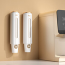 爱格（aige）一次性杯子架自动饮水机取杯器免打孔纸杯架家用挂壁式防尘置物架 轻奢白-带防尘盖 2个装