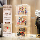 温鑫福【全硬材质】展示柜盲盒收纳展柜盒积木乐高架透明模型玩具盒 三格六层透明+3阶梯(分梯展示)