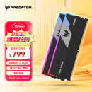 宏碁掠夺者（PREDATOR）32G(16G×2)套装 DDR5 6000频率 台式机内存条 Vesta II 炫光星舰RGB灯条(C30) 石耀黑 AI电脑配件