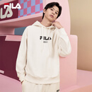FILA 斐乐官方情侣款连帽卫衣纯棉多彩宽松针织长袖上衣 蒸汽白-IV M