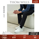 THOM WILLS【雷军同款】厚底小白鞋男增高真皮商务透气板鞋休闲皮鞋夏季男鞋 白色G931-1 （每天19点更新库存） 7.5 /41码