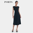 PORTS宝姿女装2024早秋新款连衣裙 LT9D066UWF061 黑色 S (4)