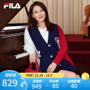 斐乐（FILA）【高圆圆同款】官方女子编织外套毛衣时尚宽松毛织开衫女装上衣 烟雾蓝-DB 170/88A/L