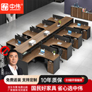 中伟（ZHONGWEI）屏风职员办公桌工作台现代办公家具工位卡座电脑桌 干字8人位+柜