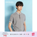 ERDOS 春夏薄款翻领短袖修身商务百搭气质男针织衫 花驼 180/100A/XL