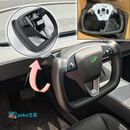 研韬适用特斯拉model3焕新版半幅飞机盘全皮加热工厂直发yoke方向盘 【焕新Y】黑色侧碳【无缝线塞边款】 【全国包安装】