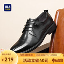 海澜之家HLA皮鞋男士商务休闲系带德比正装鞋子男H135/H171 黑色42