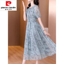 皮尔卡丹（pierre cardin）高端雪纺连衣裙女士夏季2026新款夏装轻奢高级感裙子女潮流百搭 广州十三行蓝色高级感 M (80-100斤)